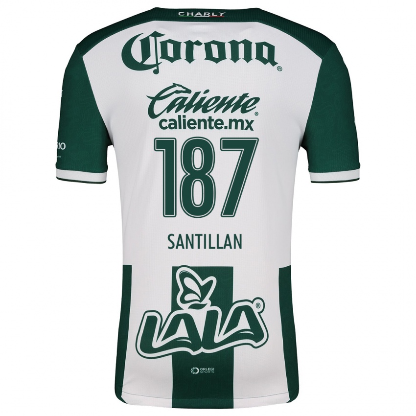 Niño Camiseta Emilio Santillán #187 Verde Blanco 1ª Equipación 2024/25 La Camisa México