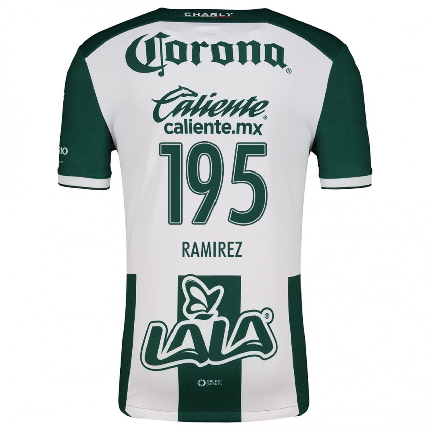 Niño Camiseta Jesús Ramírez #195 Verde Blanco 1ª Equipación 2024/25 La Camisa México