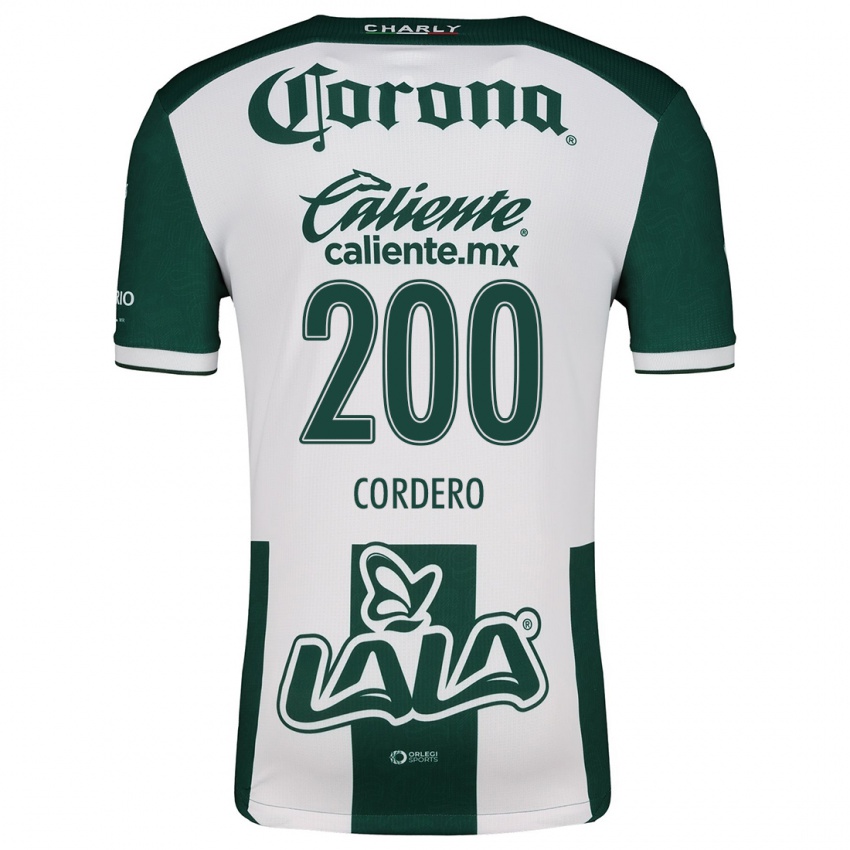 Niño Camiseta Mario Cordero #200 Verde Blanco 1ª Equipación 2024/25 La Camisa México