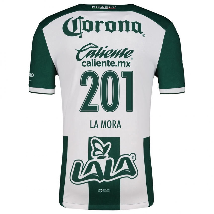 Niño Camiseta Luis De La Mora #201 Verde Blanco 1ª Equipación 2024/25 La Camisa México