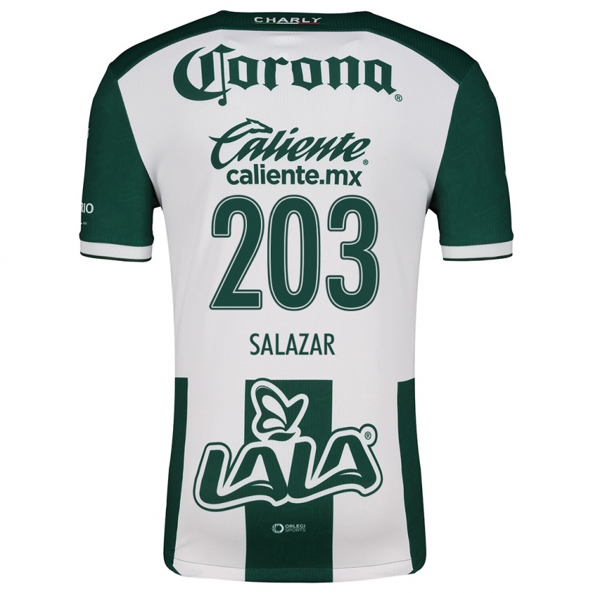 Niño Camiseta Roberto Salazar #203 Verde Blanco 1ª Equipación 2024/25 La Camisa México