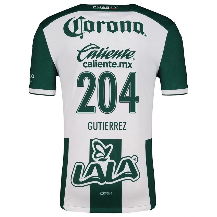 Niño Camiseta Gabriel Gutiérrez #204 Verde Blanco 1ª Equipación 2024/25 La Camisa México