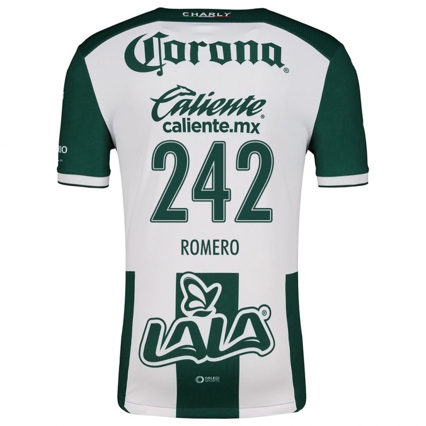 Niño Camiseta Ángel Romero #242 Verde Blanco 1ª Equipación 2024/25 La Camisa México