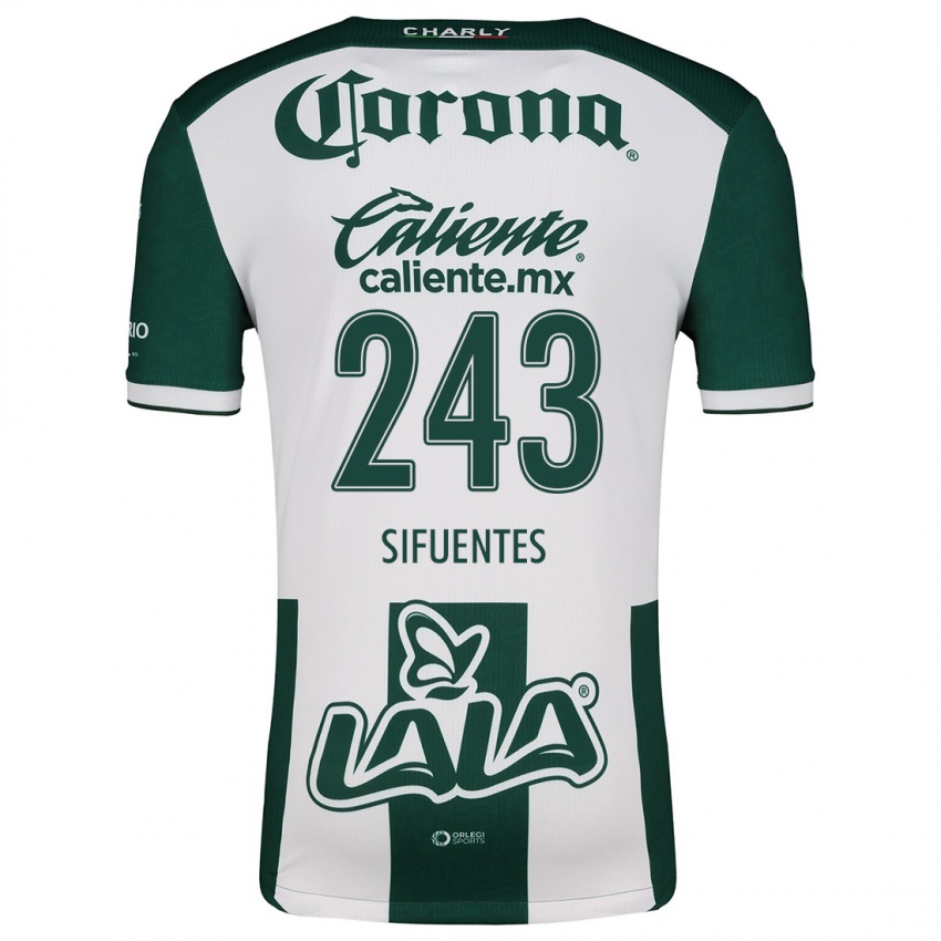 Niño Camiseta José Sifuentes #243 Verde Blanco 1ª Equipación 2024/25 La Camisa México