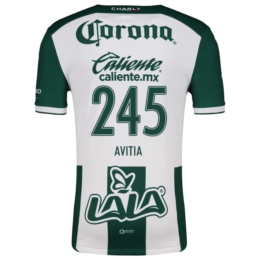 Niño Camiseta Samuel Avitia #245 Verde Blanco 1ª Equipación 2024/25 La Camisa México