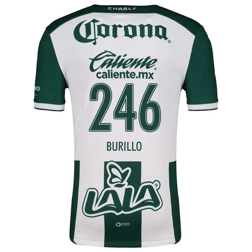 Niño Camiseta Juan Burillo #246 Verde Blanco 1ª Equipación 2024/25 La Camisa México