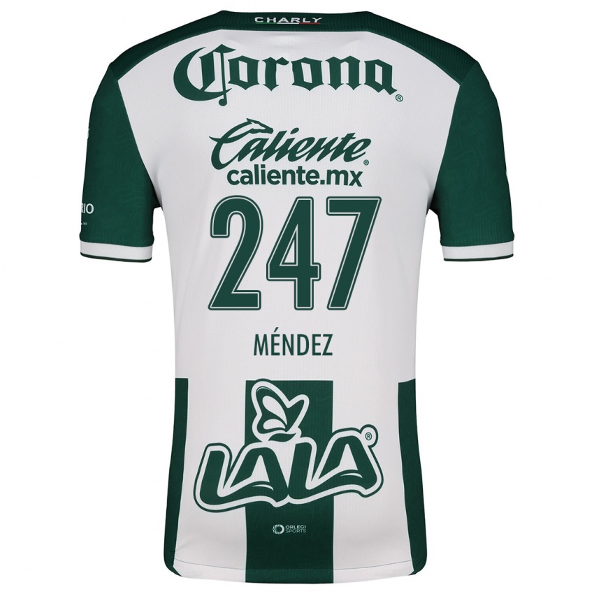 Niño Camiseta Owen Méndez #247 Verde Blanco 1ª Equipación 2024/25 La Camisa México