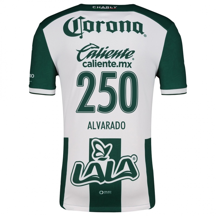 Niño Camiseta Edwin Alvarado #250 Verde Blanco 1ª Equipación 2024/25 La Camisa México