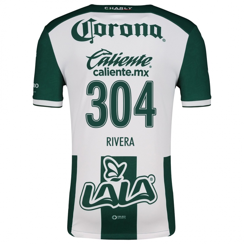 Niño Camiseta Jorge Rivera #304 Verde Blanco 1ª Equipación 2024/25 La Camisa México