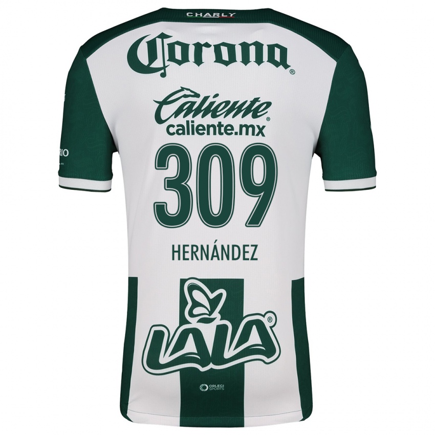 Niño Camiseta Julio Hernández #309 Verde Blanco 1ª Equipación 2024/25 La Camisa México