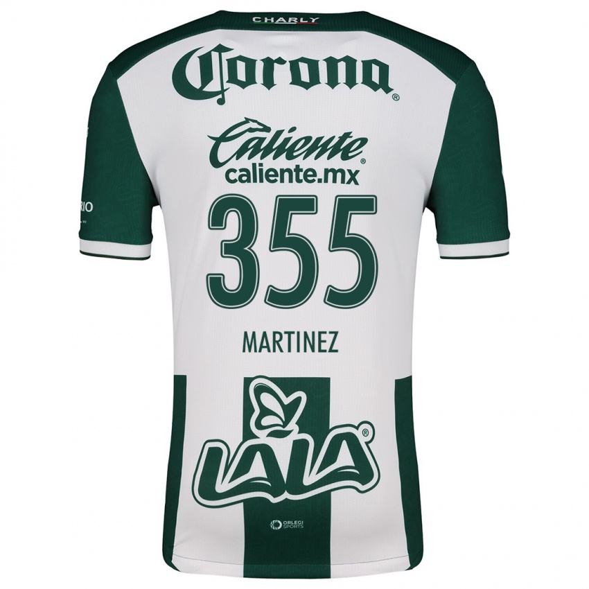 Niño Camiseta Leonardo Martinez #355 Verde Blanco 1ª Equipación 2024/25 La Camisa México