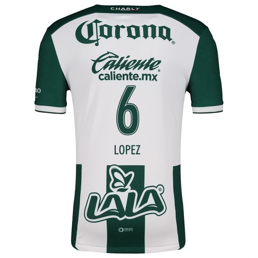 Niño Camiseta Brenda López #6 Verde Blanco 1ª Equipación 2024/25 La Camisa México