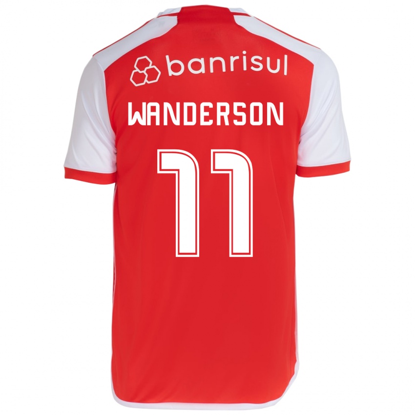 Niño Camiseta Wanderson #11 Rojo Blanco 1ª Equipación 2024/25 La Camisa México