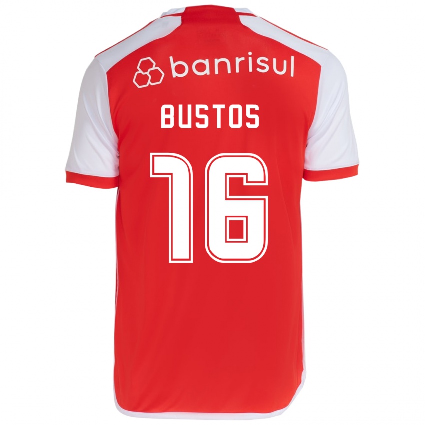 Niño Camiseta Fabricio Bustos #16 Rojo Blanco 1ª Equipación 2024/25 La Camisa México