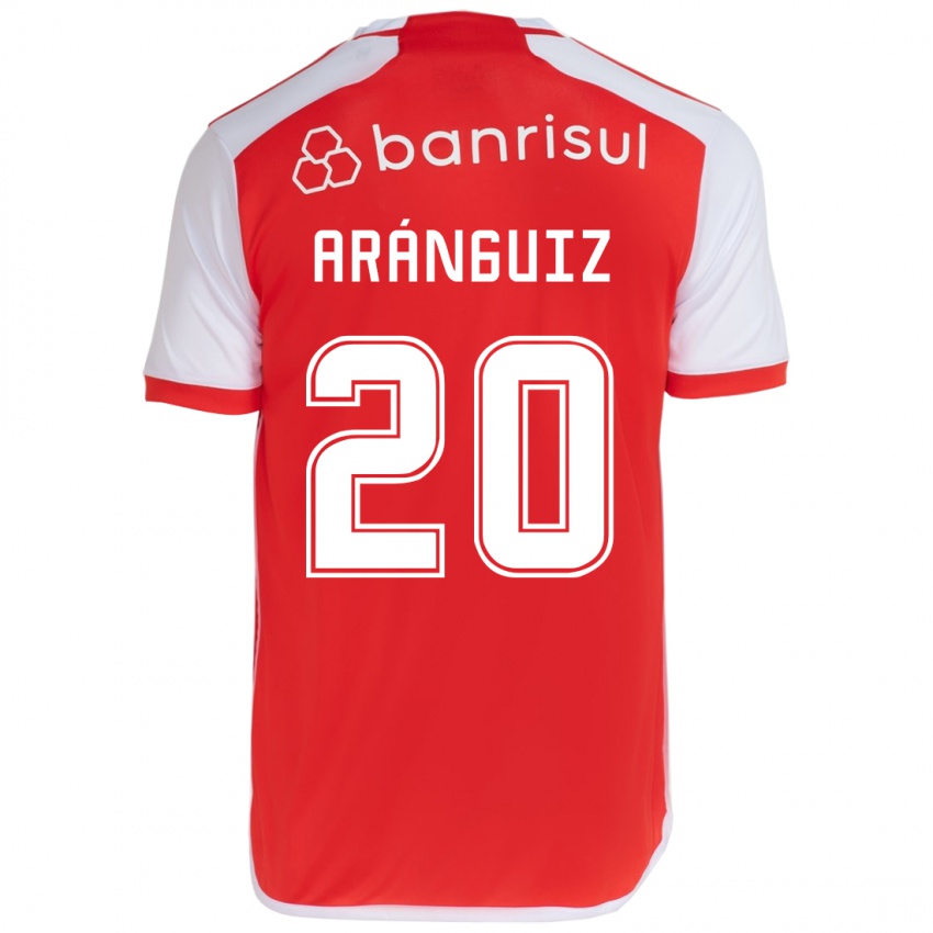 Niño Camiseta Charles Aránguiz #20 Rojo Blanco 1ª Equipación 2024/25 La Camisa México