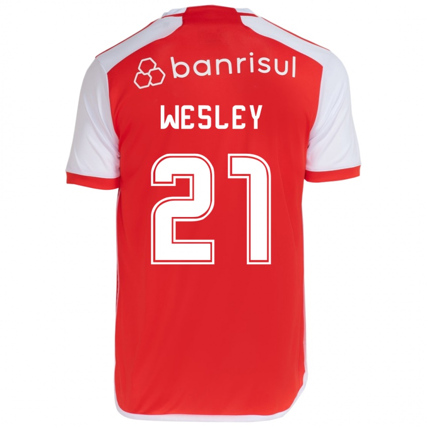 Niño Camiseta Wesley #21 Rojo Blanco 1ª Equipación 2024/25 La Camisa México