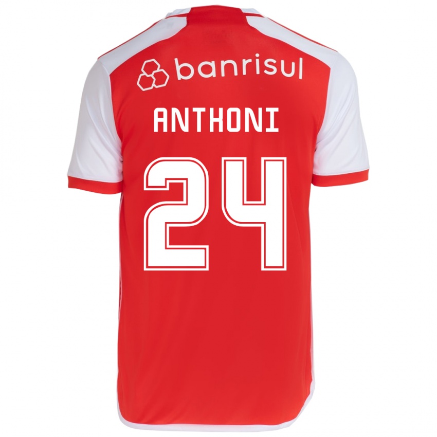 Niño Camiseta Anthoni #24 Rojo Blanco 1ª Equipación 2024/25 La Camisa México