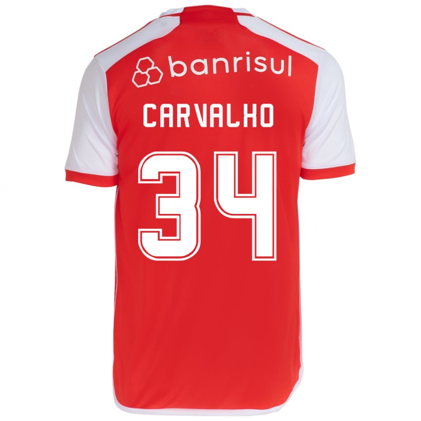 Niño Camiseta Gabriel Carvalho #34 Rojo Blanco 1ª Equipación 2024/25 La Camisa México