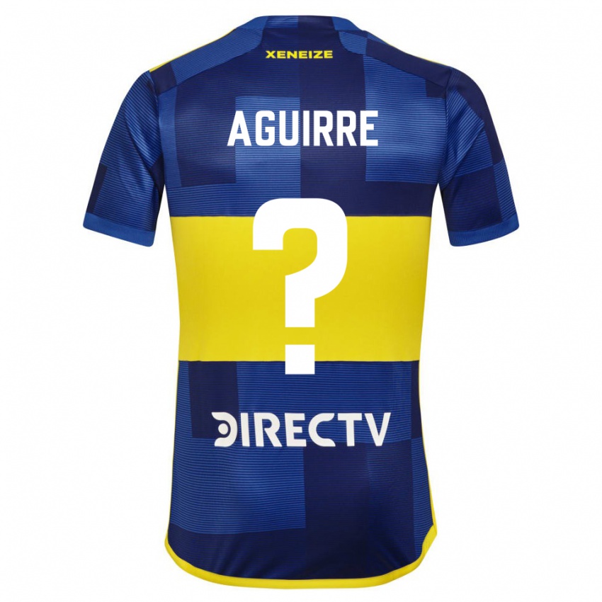 Niño Camiseta Brian Aguirre #0 Azul Amarillo 1ª Equipación 2024/25 La Camisa México