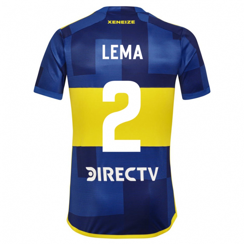 Niño Camiseta Cristian Lema #2 Azul Amarillo 1ª Equipación 2024/25 La Camisa México