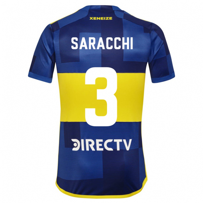 Niño Camiseta Marcelo Saracchi #3 Azul Amarillo 1ª Equipación 2024/25 La Camisa México