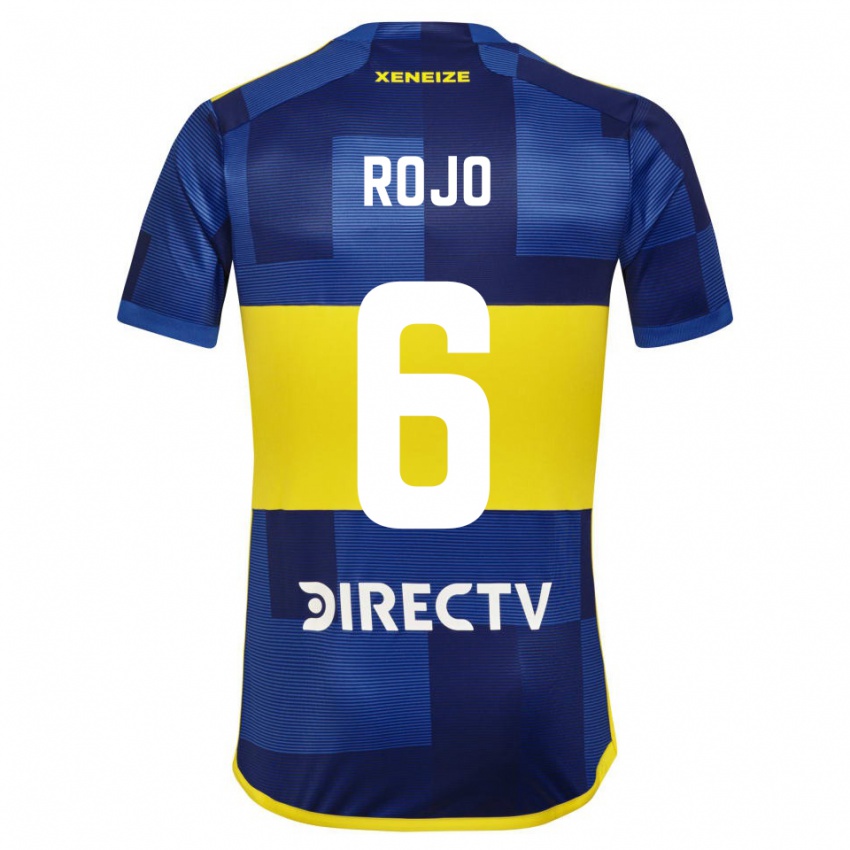 Niño Camiseta Marcos Rojo #6 Azul Amarillo 1ª Equipación 2024/25 La Camisa México