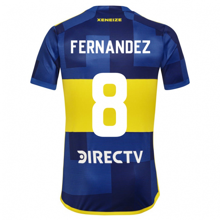 Niño Camiseta Guillermo Fernandez #8 Azul Amarillo 1ª Equipación 2024/25 La Camisa México