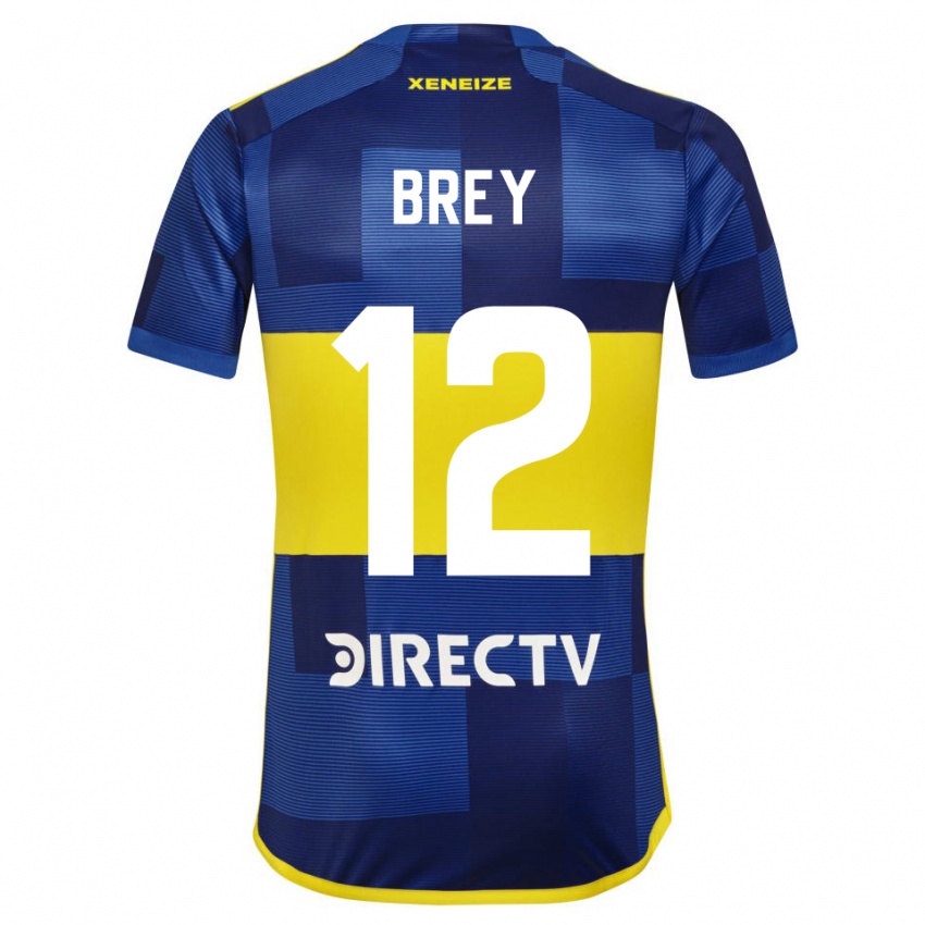 Niño Camiseta Leandro Brey #12 Azul Amarillo 1ª Equipación 2024/25 La Camisa México