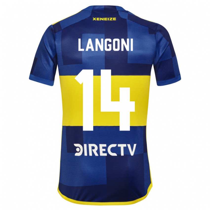 Niño Camiseta Luca Langoni #14 Azul Amarillo 1ª Equipación 2024/25 La Camisa México