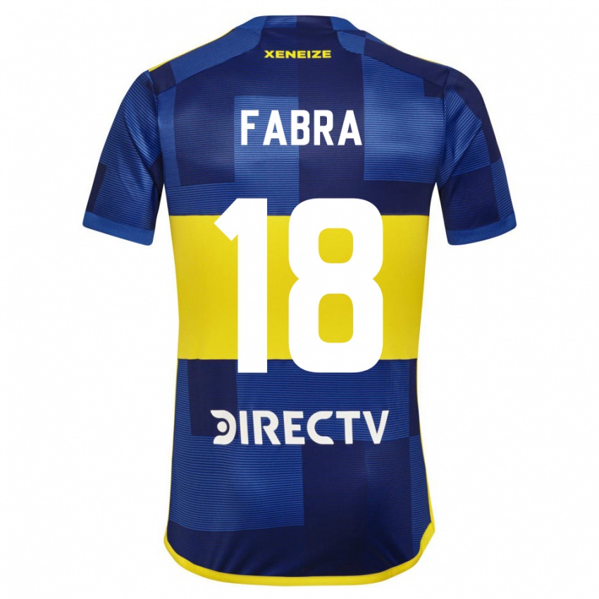 Niño Camiseta Frank Fabra #18 Azul Amarillo 1ª Equipación 2024/25 La Camisa México