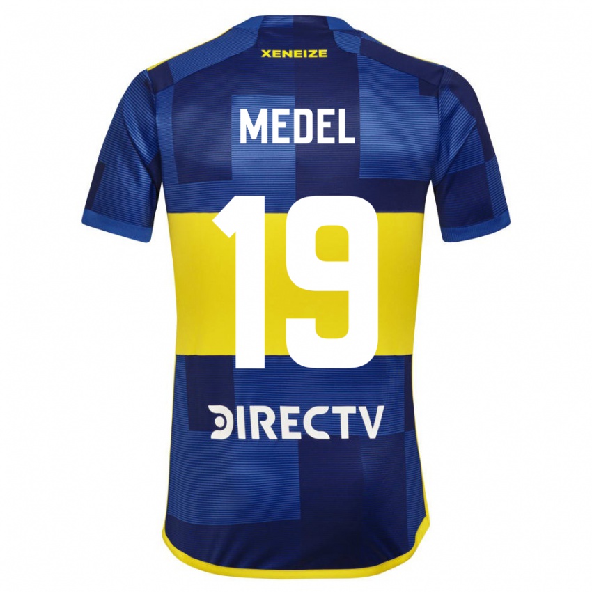 Niño Camiseta Gary Medel #19 Azul Amarillo 1ª Equipación 2024/25 La Camisa México