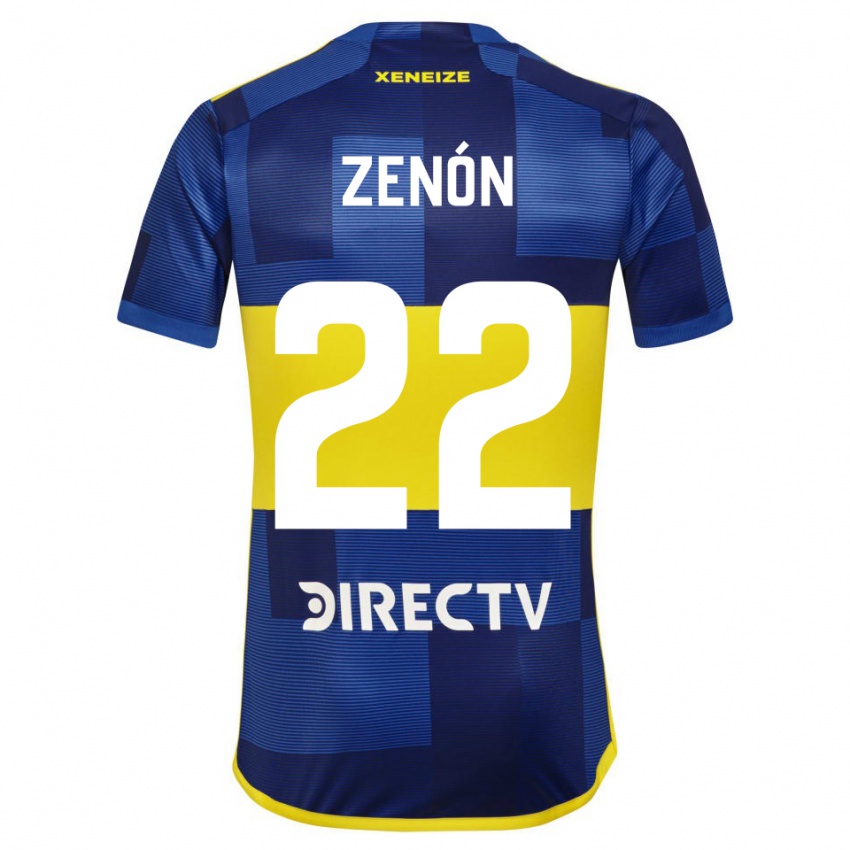 Niño Camiseta Kevin Zenón #22 Azul Amarillo 1ª Equipación 2024/25 La Camisa México