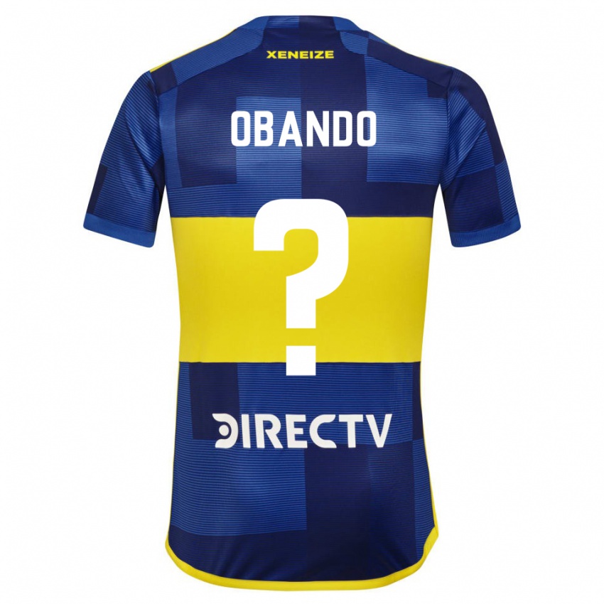 Niño Camiseta Agustin Obando #0 Azul Amarillo 1ª Equipación 2024/25 La Camisa México