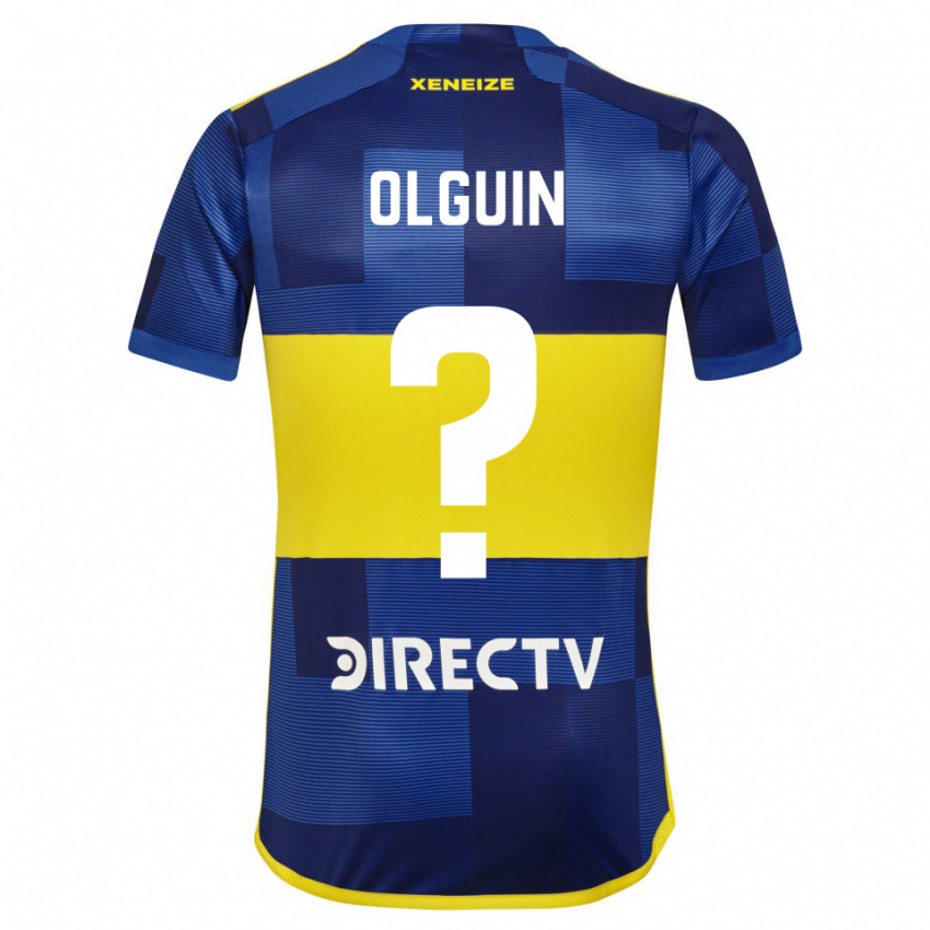 Niño Camiseta Matias Olguin #0 Azul Amarillo 1ª Equipación 2024/25 La Camisa México