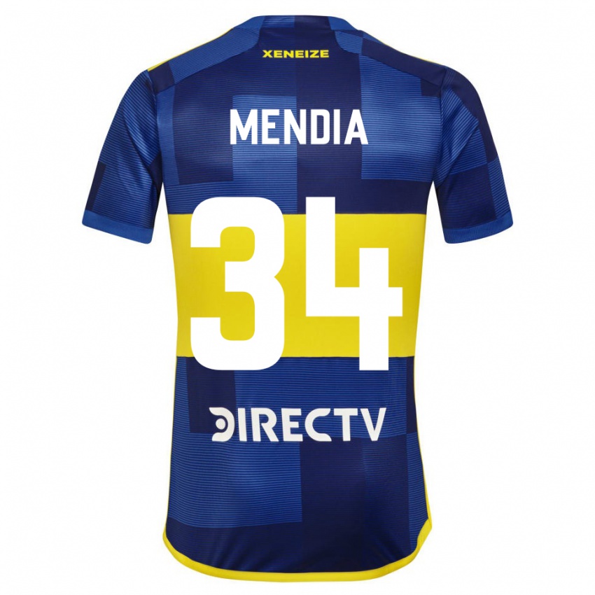 Niño Camiseta Mateo Mendia #34 Azul Amarillo 1ª Equipación 2024/25 La Camisa México