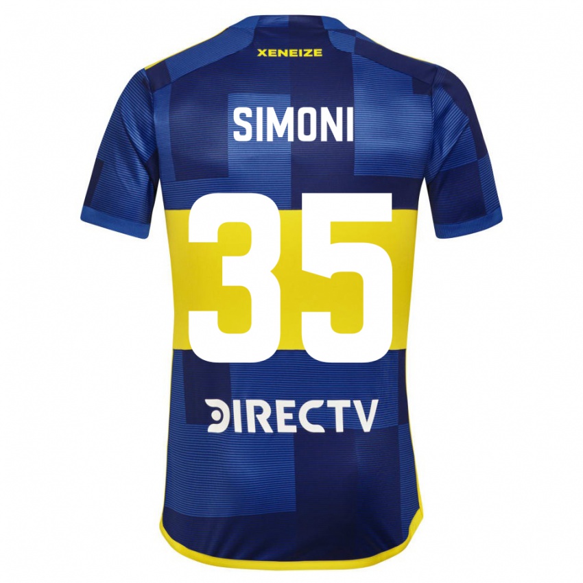 Niño Camiseta Valentino Simoni #35 Azul Amarillo 1ª Equipación 2024/25 La Camisa México