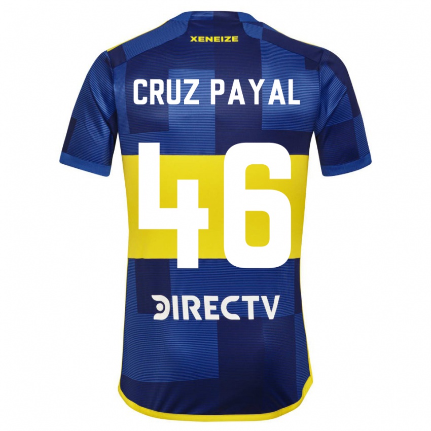 Niño Camiseta Juan Cruz Payal #46 Azul Amarillo 1ª Equipación 2024/25 La Camisa México