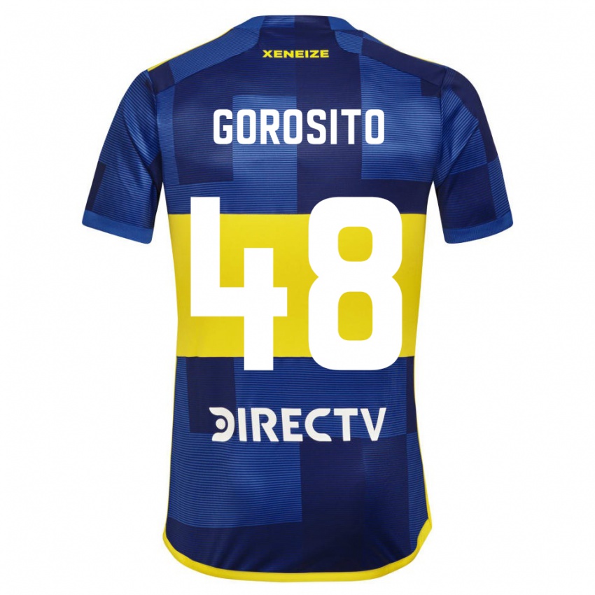 Niño Camiseta Dylan Gorosito #48 Azul Amarillo 1ª Equipación 2024/25 La Camisa México