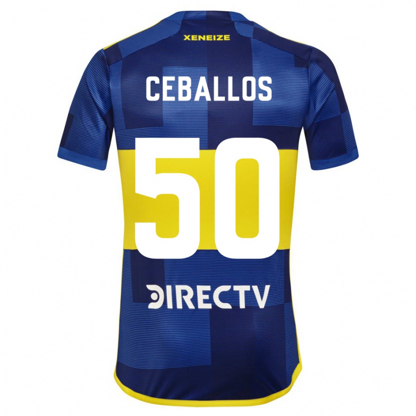 Niño Camiseta Julián Ceballos #50 Azul Amarillo 1ª Equipación 2024/25 La Camisa México