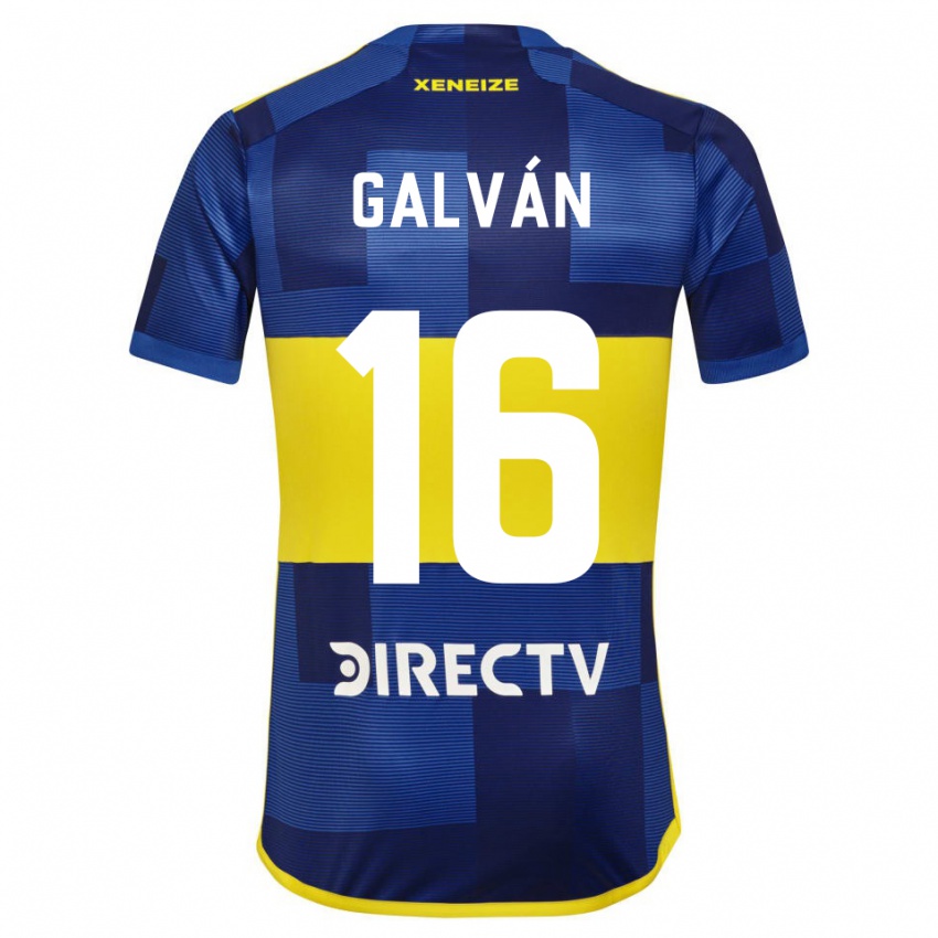 Niño Camiseta Lucas Galván #16 Azul Amarillo 1ª Equipación 2024/25 La Camisa México