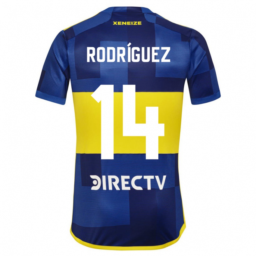 Niño Camiseta Isaías Rodríguez #14 Azul Amarillo 1ª Equipación 2024/25 La Camisa México