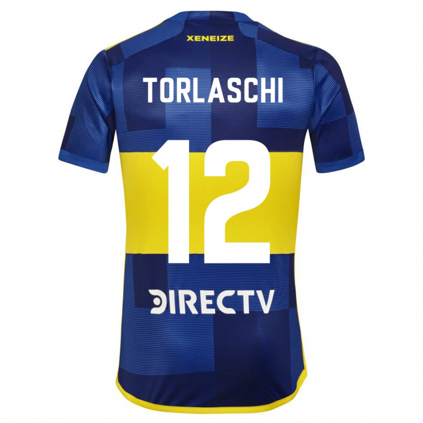 Niño Camiseta Lucas Torlaschi #12 Azul Amarillo 1ª Equipación 2024/25 La Camisa México