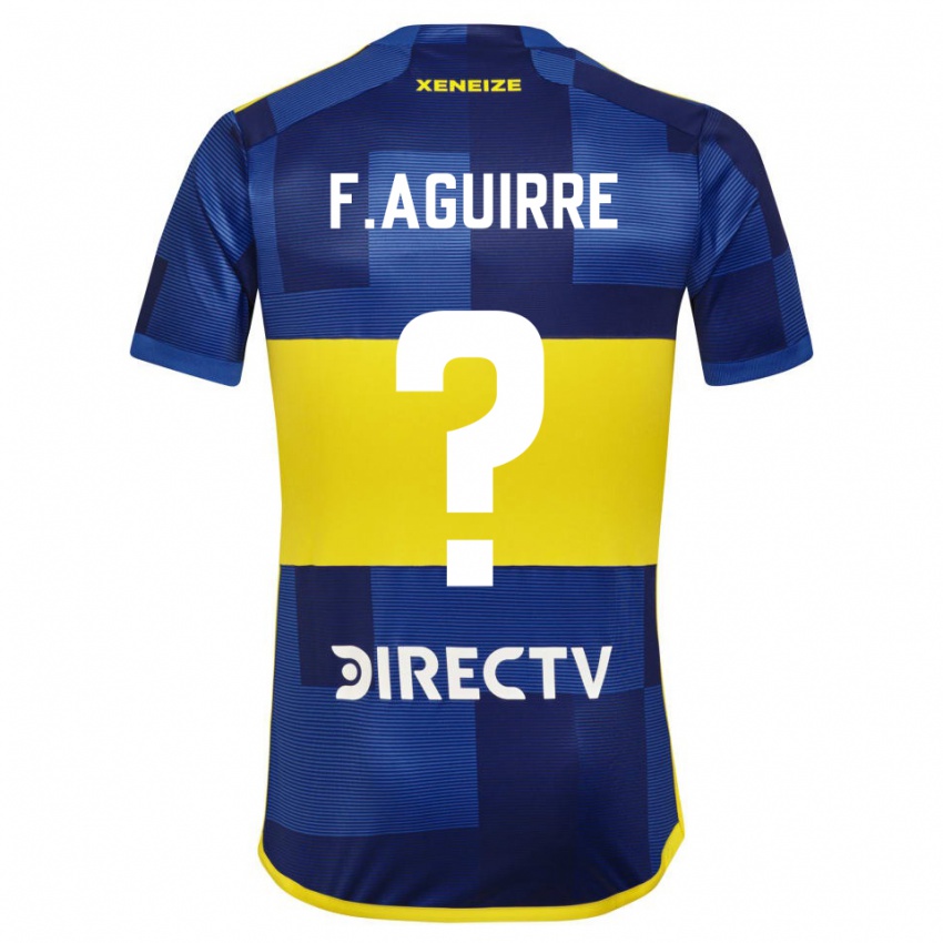 Niño Camiseta Federico Aguirre #0 Azul Amarillo 1ª Equipación 2024/25 La Camisa México