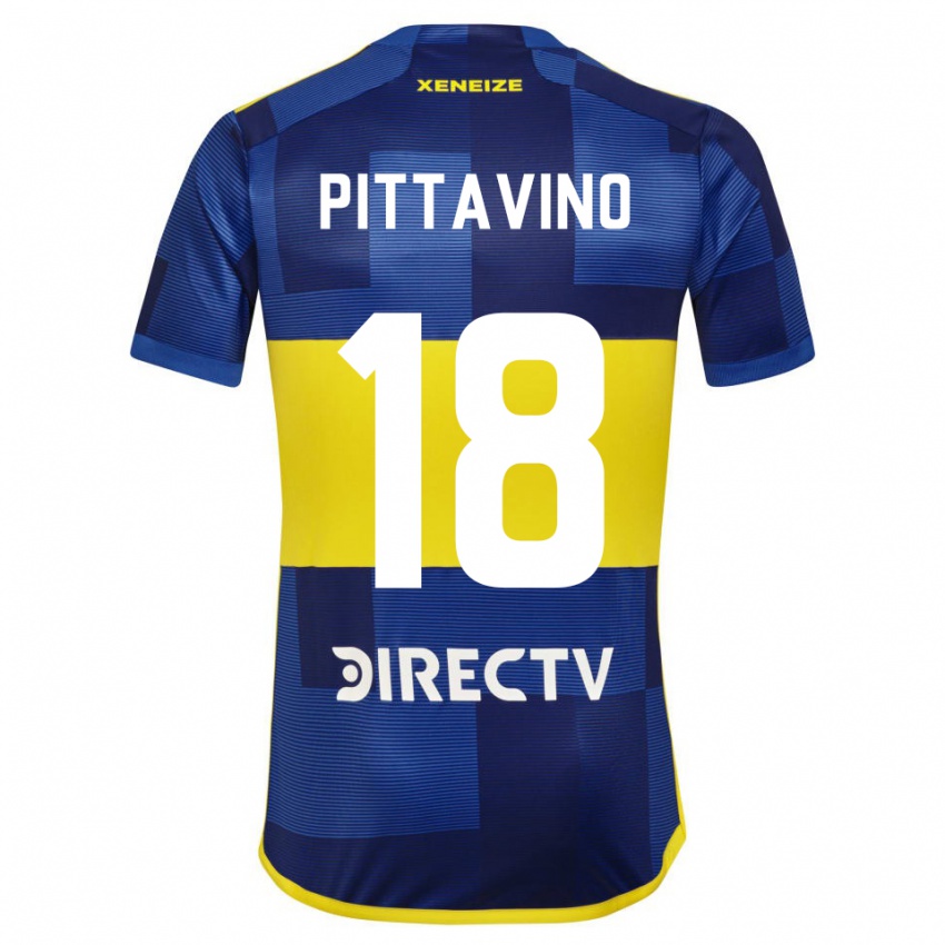 Niño Camiseta Rodrigo Pittavino #18 Azul Amarillo 1ª Equipación 2024/25 La Camisa México