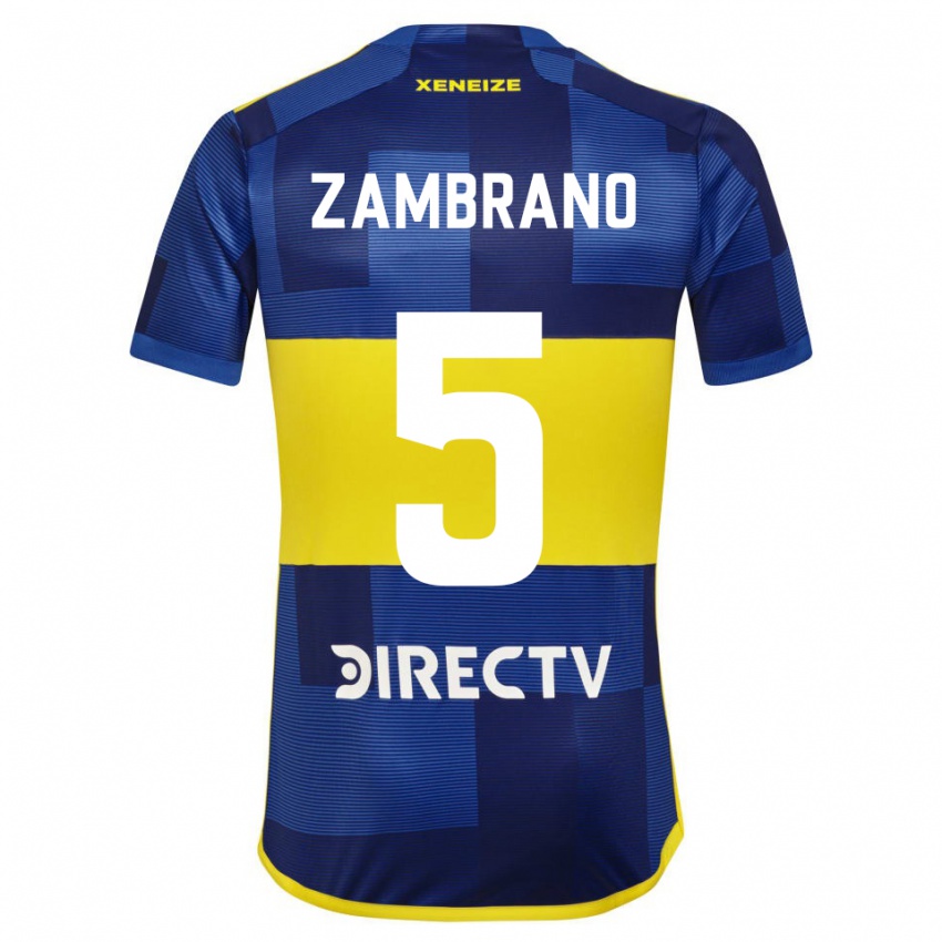 Niño Camiseta Carlos Zambrano #5 Azul Amarillo 1ª Equipación 2024/25 La Camisa México