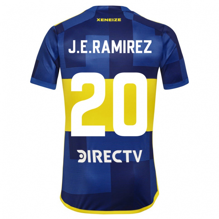 Niño Camiseta Juan Edgardo Ramirez #20 Azul Amarillo 1ª Equipación 2024/25 La Camisa México