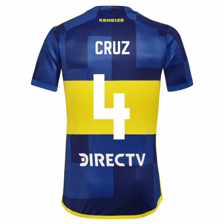 Niño Camiseta Julieta Cruz #4 Azul Amarillo 1ª Equipación 2024/25 La Camisa México