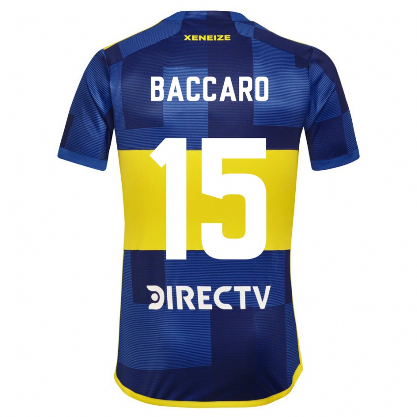 Niño Camiseta Camila Baccaro #15 Azul Amarillo 1ª Equipación 2024/25 La Camisa México