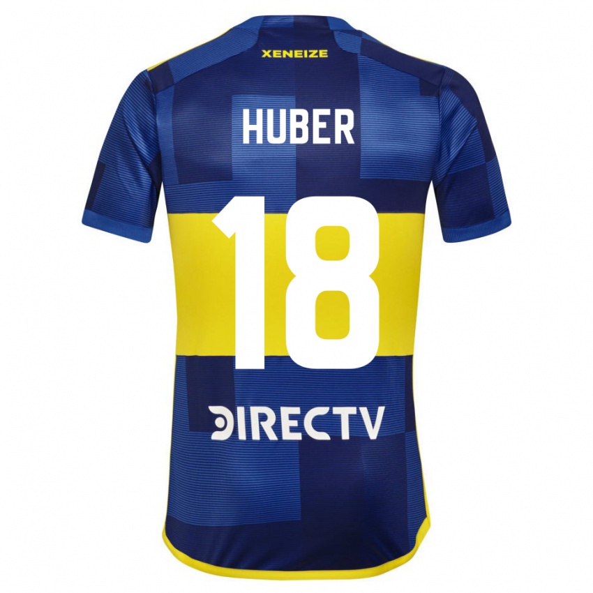 Niño Camiseta Clarisa Huber #18 Azul Amarillo 1ª Equipación 2024/25 La Camisa México