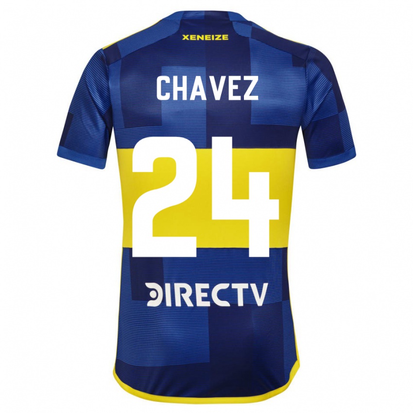 Niño Camiseta Gabriela Chavez #24 Azul Amarillo 1ª Equipación 2024/25 La Camisa México